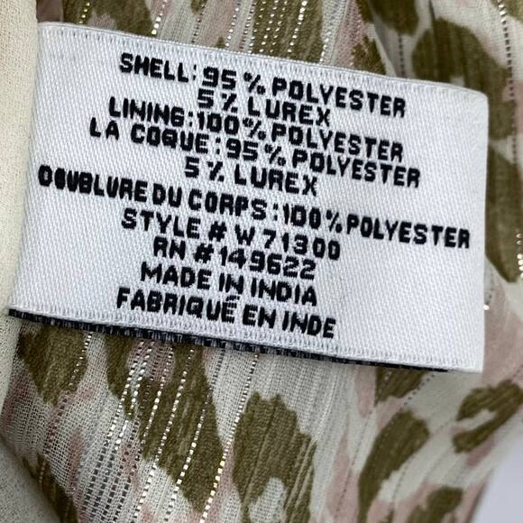 Walter Baker Deena Dress Surplice Faux Wrap Cream Tan Leopard Print NEW Womens L - Picture 11 of 11